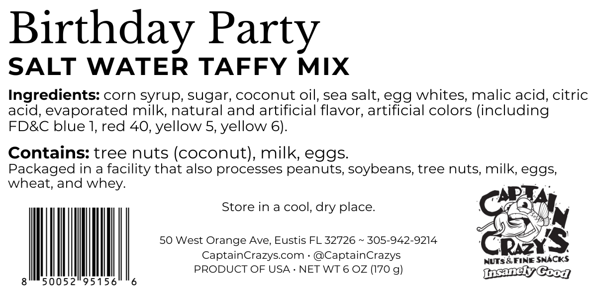 Birthday Party Salt Water Taffy Mix