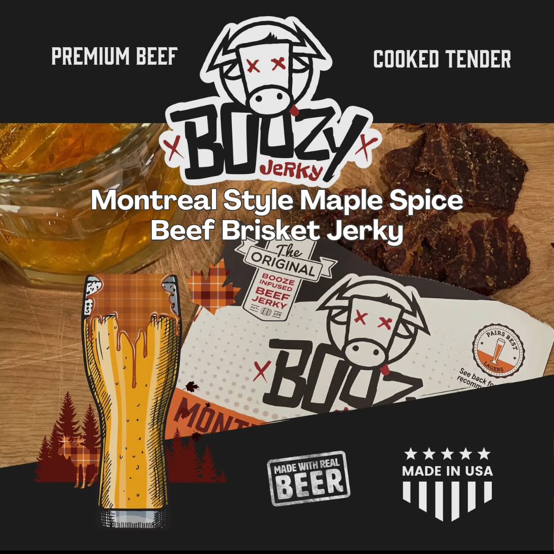 Montreal Style Maple Spice Beef Brisket Jerky | Boozy Jerky