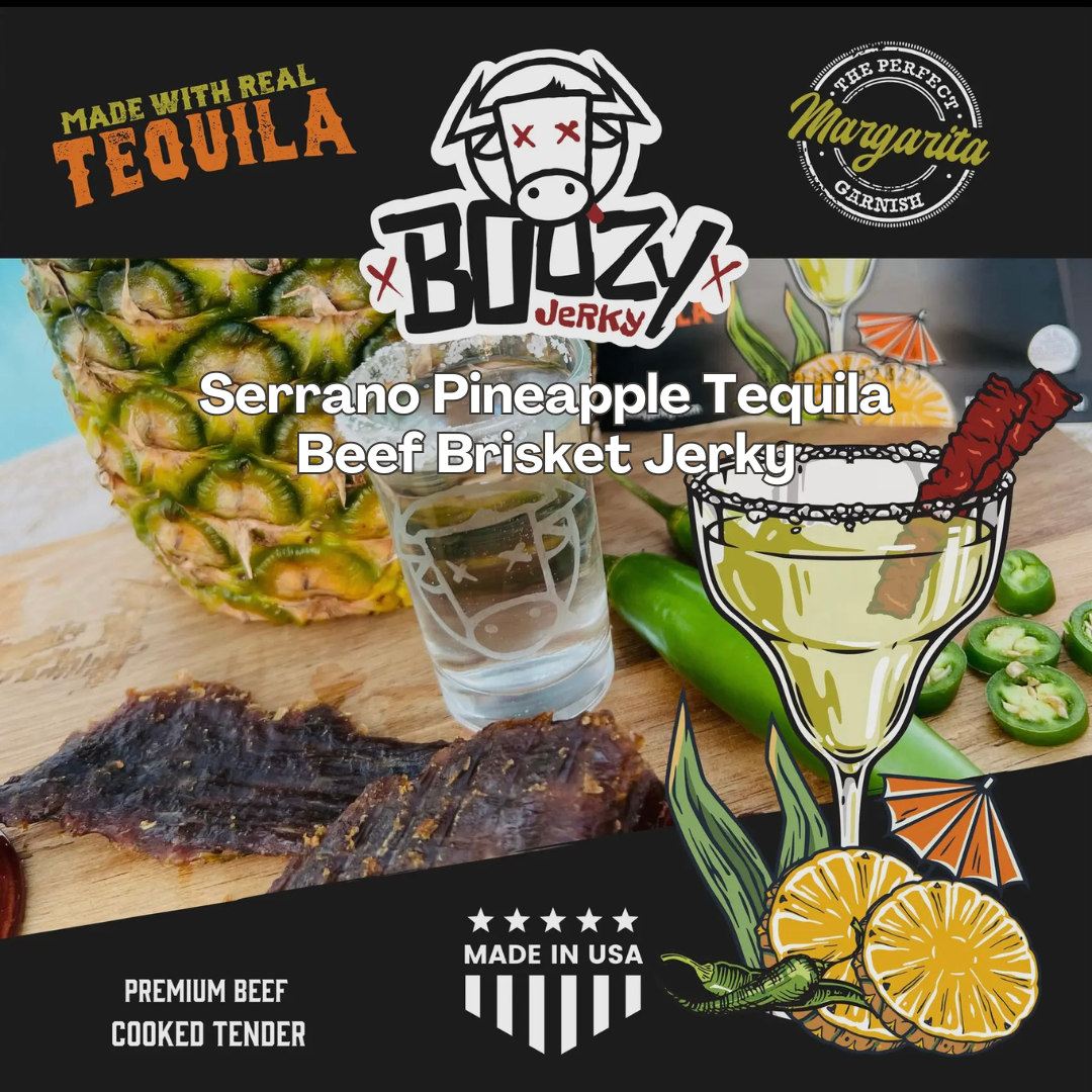 Serrano Pineapple Tequila Beef Brisket Jerky | Boozy Jerky