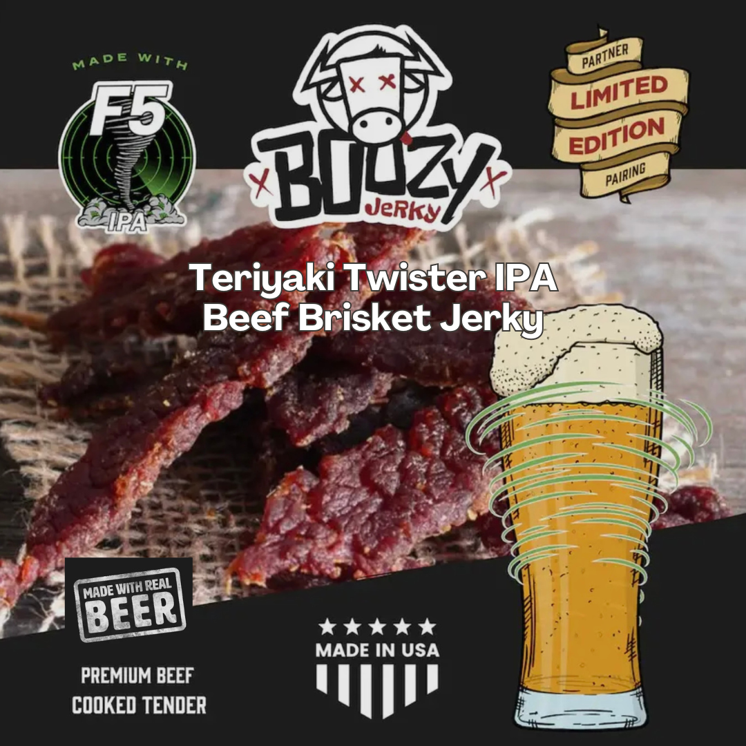 Teriyaki Twister IPA Beef Brisket Jerky | Boozy Jerky