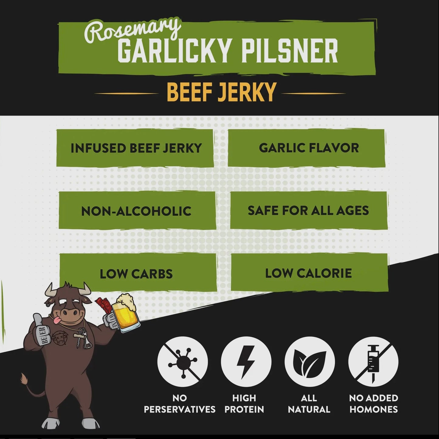 Rosemary Garlicky Pilsner Beef Brisket Jerky | Boozy Jerky