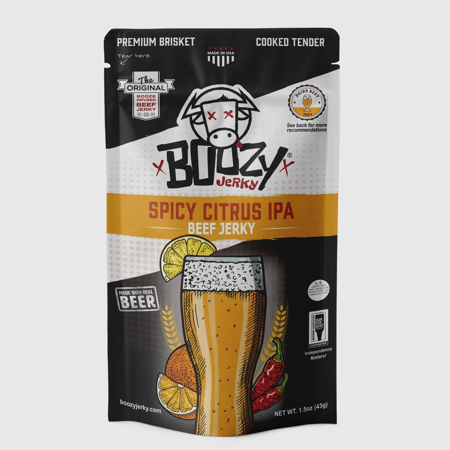 Spicy Citrus IPA Beef Brisket Jerky | Boozy Jerky