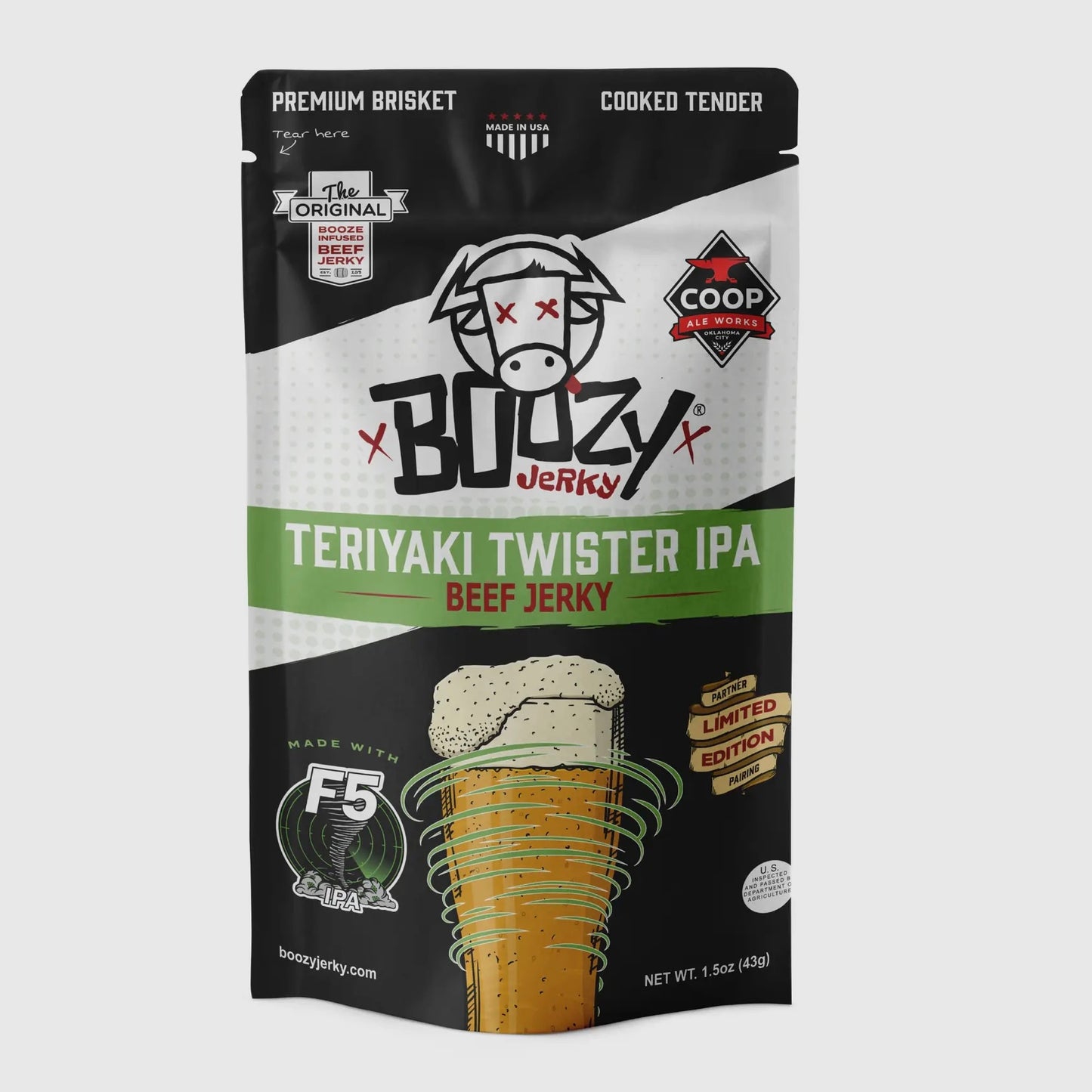 Teriyaki Twister IPA Beef Brisket Jerky | Boozy Jerky