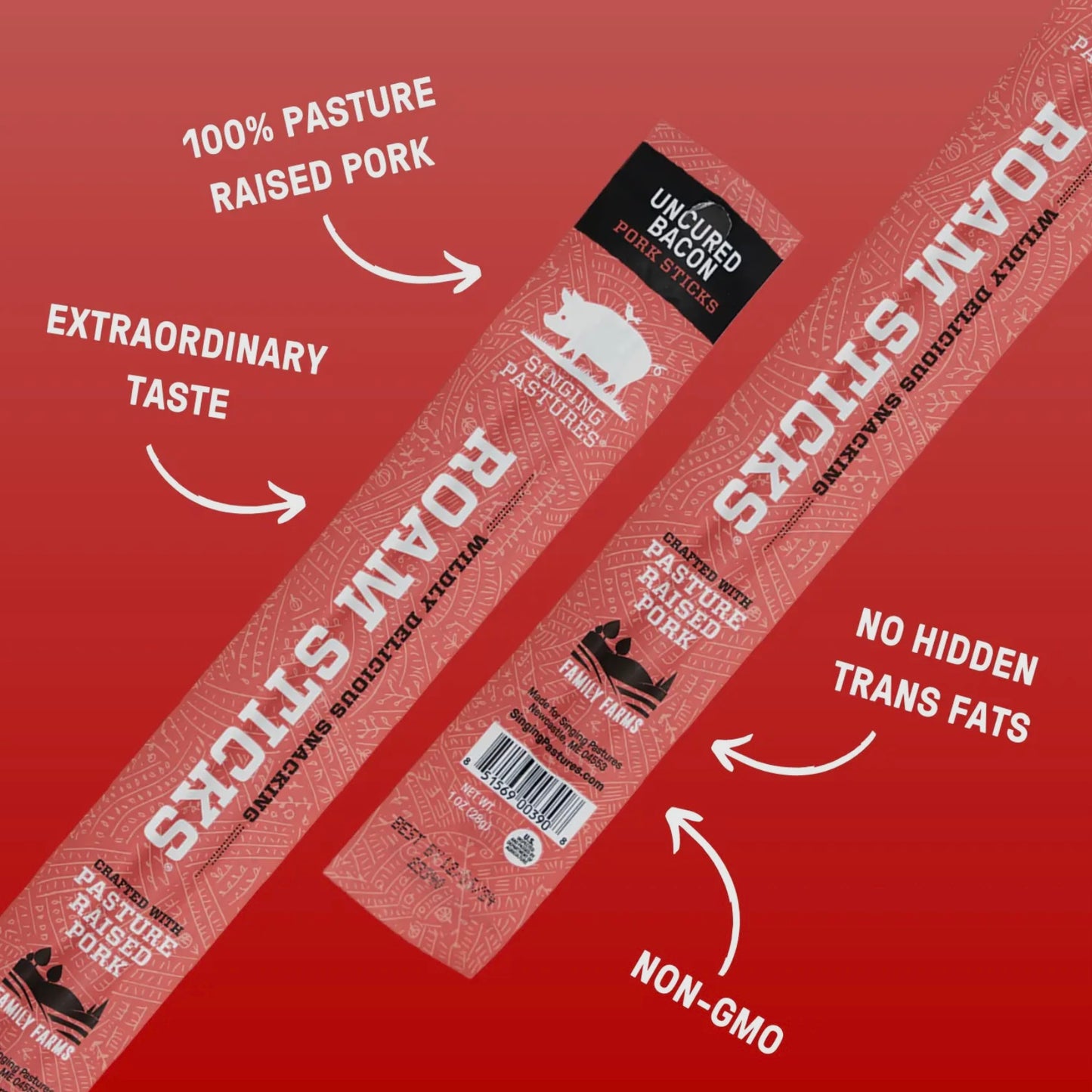 Pasture-Raised Pork Uncured Bacon Meat Stick