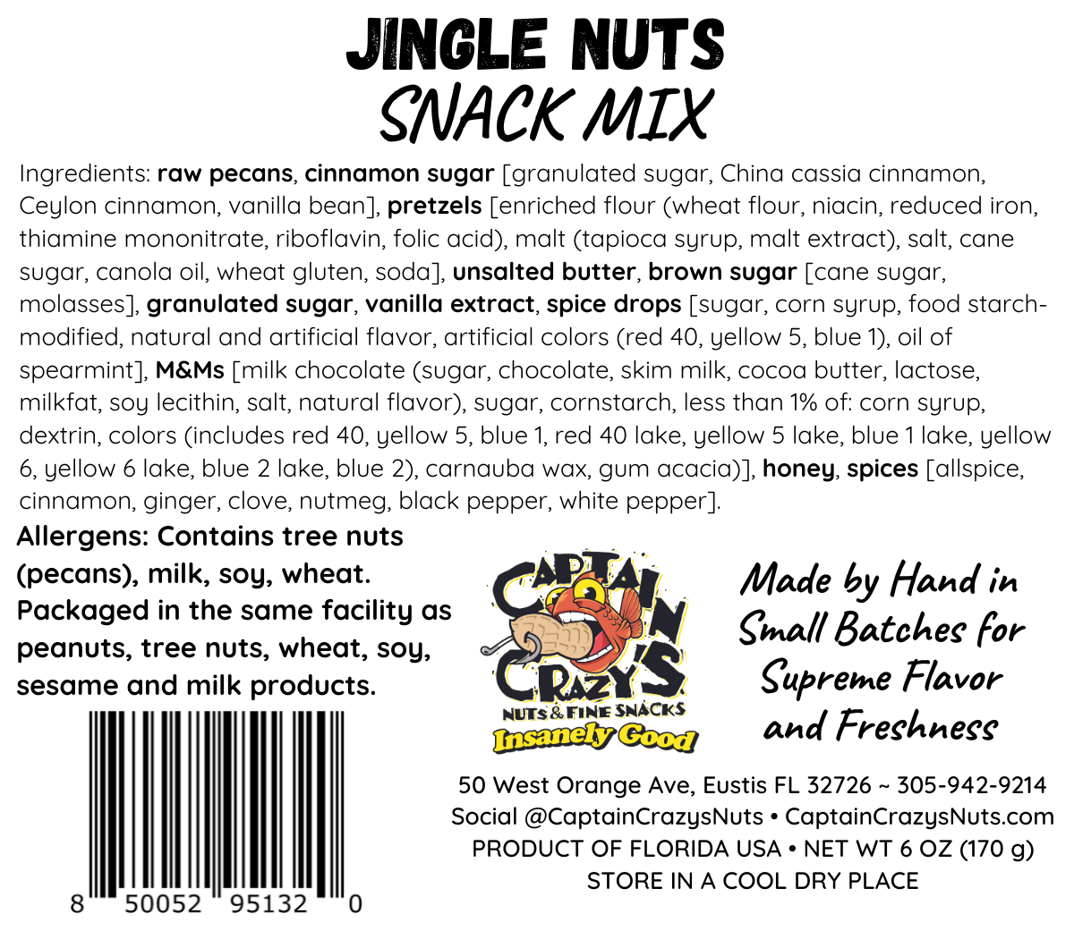 Jingle Nuts Snack Mix - 6oz Resealable Bag
