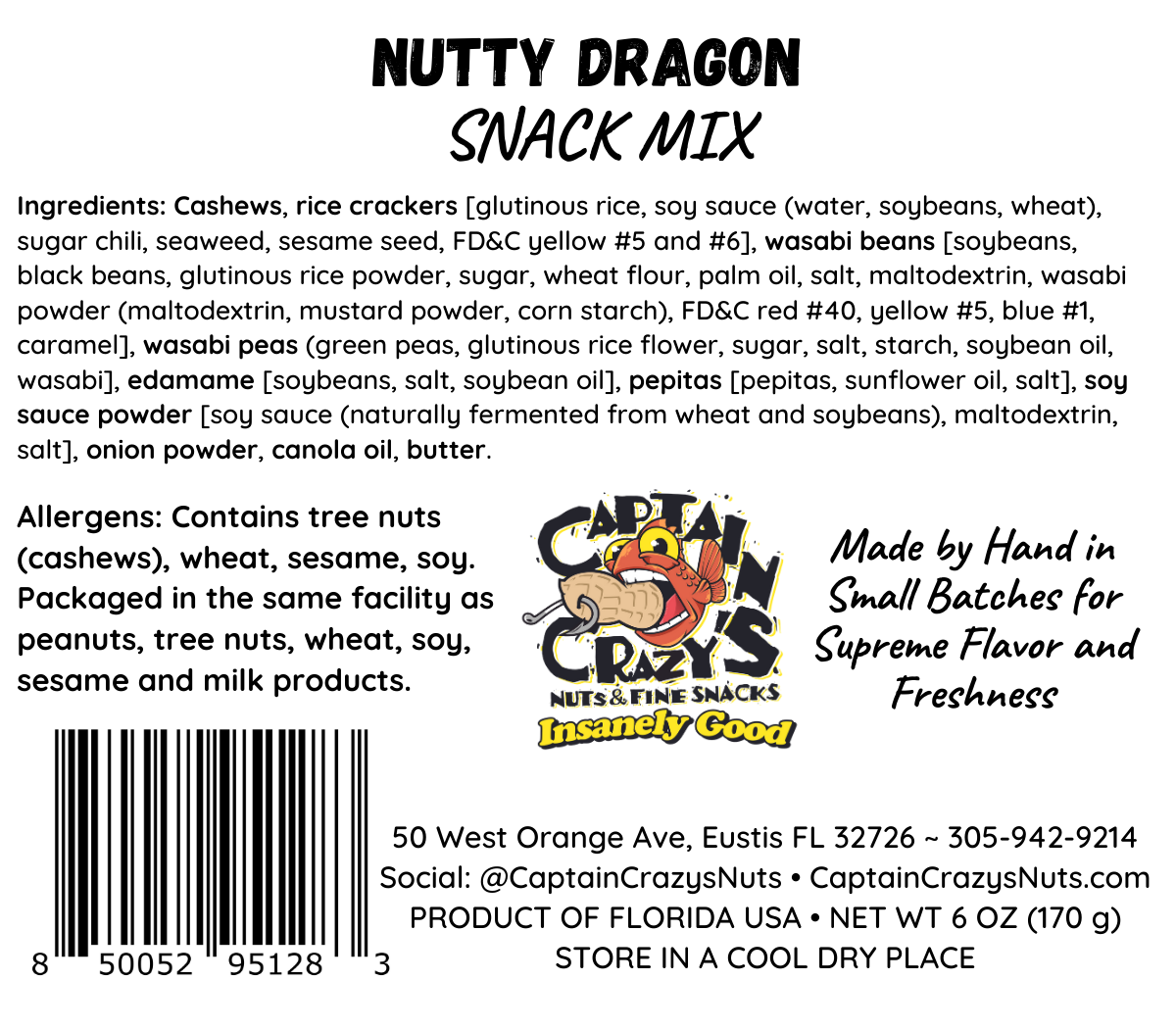 Nutty Dragon Asian Inspired Snack Mix - 6oz Resealable Bag