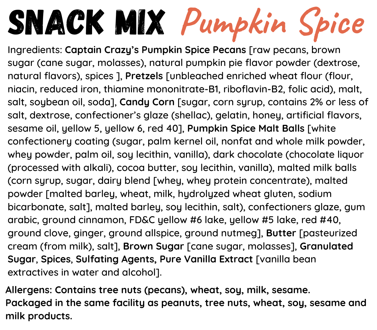 Pumpkin Spice Snack Mix – Gourmet Fall Snack with Pecans, Pretzels & Candy (Limited Edition)