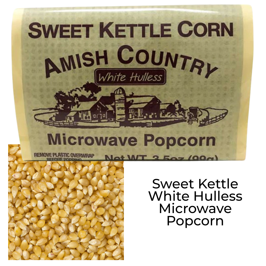 Sweet Kettle White Hulless Microwave Popcorn - Amish Country