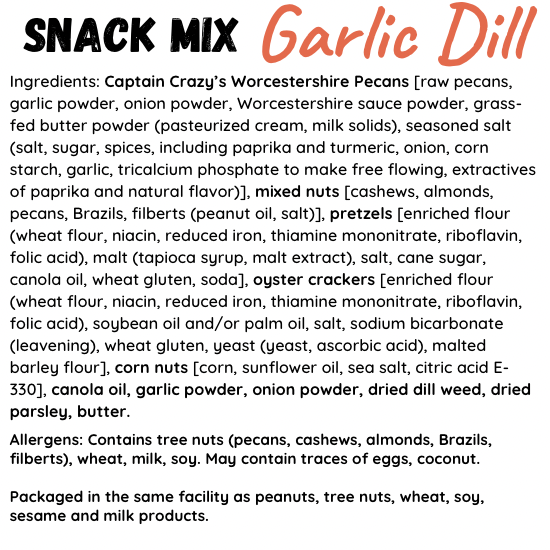 Garlic Dill Nutty Snack Mix