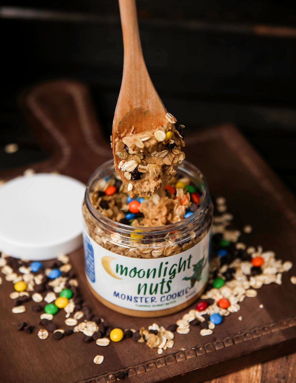Monster Cookie - White Chocolate Peanut Butter with M&M’s, Oats, & Honey