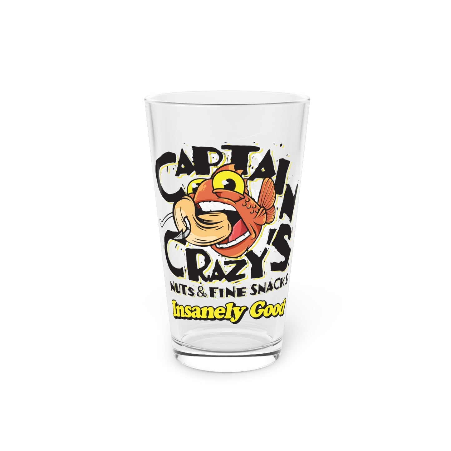 Captain Crazy's 16-ounce Pint Glass "Careful. The Roads are a Sheet of Ice."