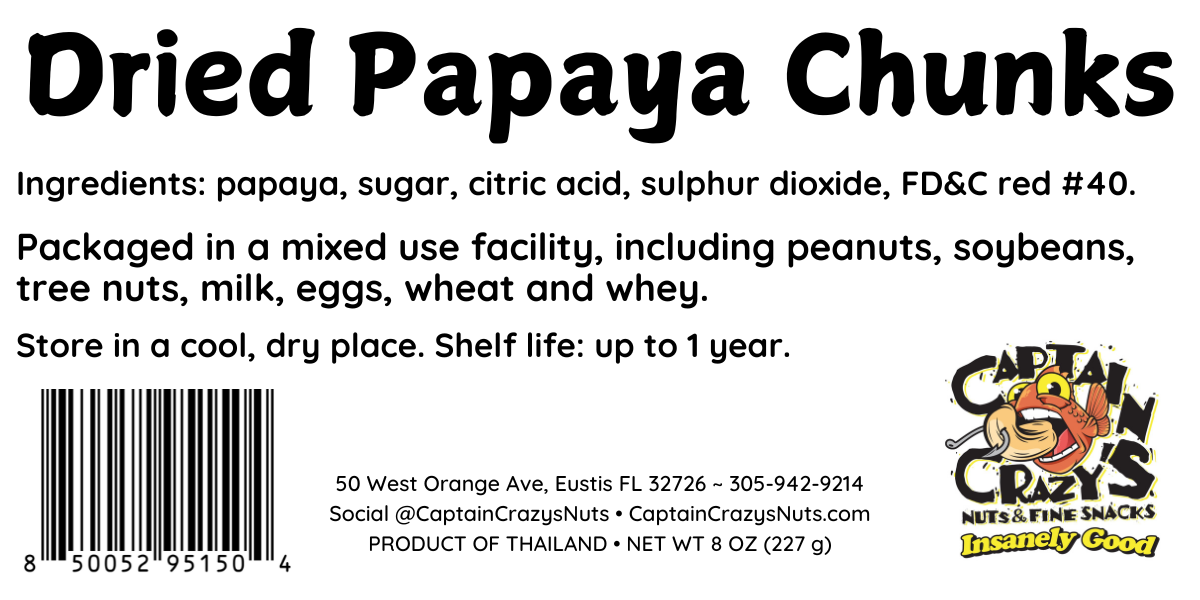 DRIED PAPAYA CHUNKS | Delicious Dried Fruit Snack