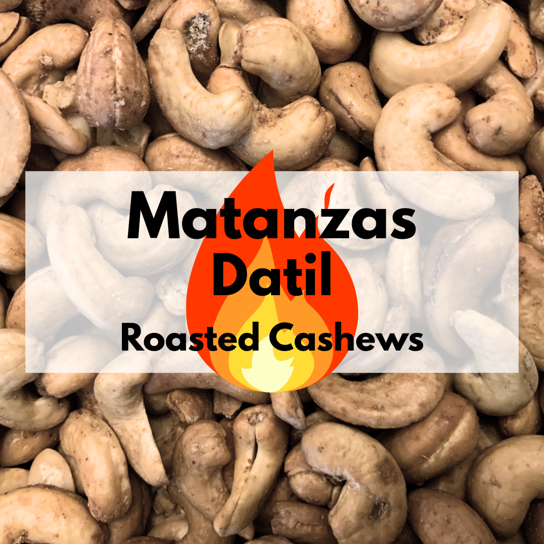 Captain Crazy's Matanzas Datil Pepper Roasted Cashews in a resealable stand-up pouch featuring premium whole cashews infused with authentic Florida datil pepper.