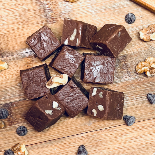 Handmade Spicy Dark Chocolate Walnut Fudge | Meem's Fudge Shoppe