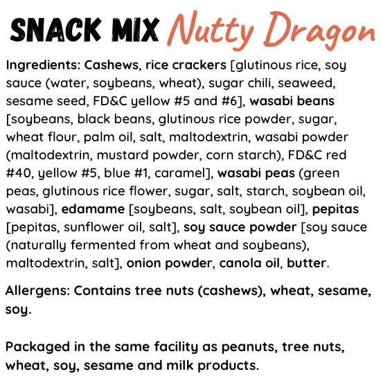 Nutty Dragon Asian Inspired Cashew Snack Mix