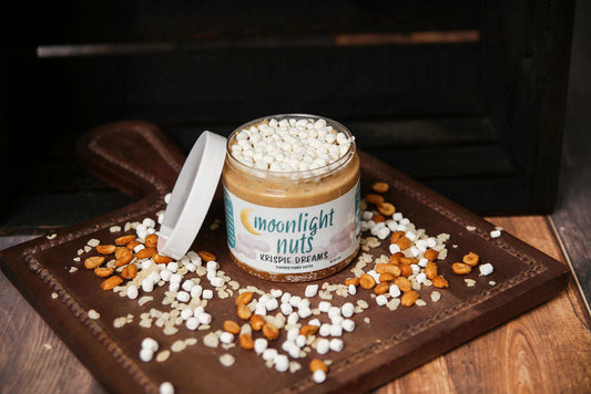 Krispie Dreams – White Chocolate Peanut Butter with Caramel, Marshmallow & Rice Krispies