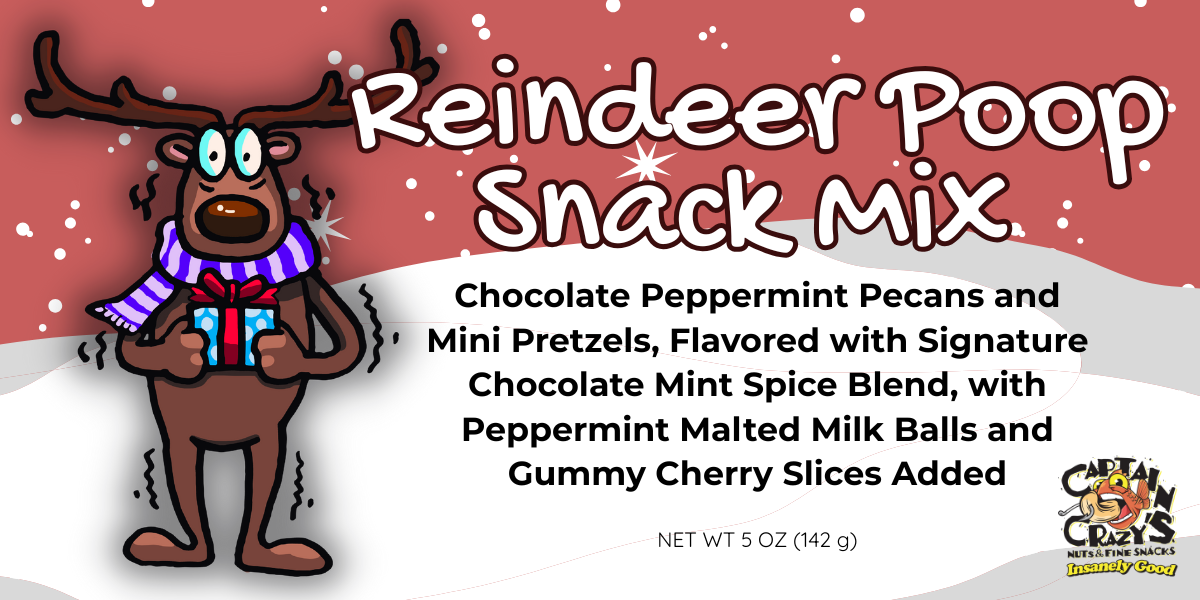 Captain Peppermint Reindeer Poop Snack Mix – Chocolate Peppermint Holiday Treat – Captain ...
