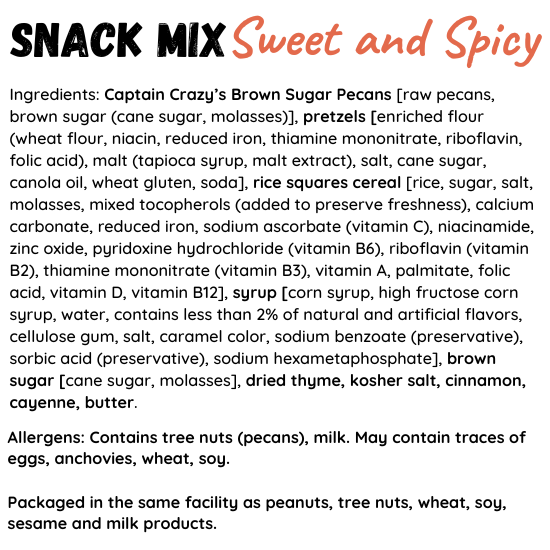 Sweet and Spicy Brown Sugar Nutty Snack Mix