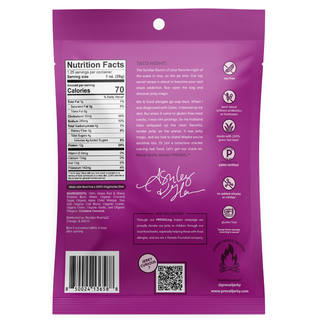 Taco Tuesday Beef Jerky Single Serve 8 pack